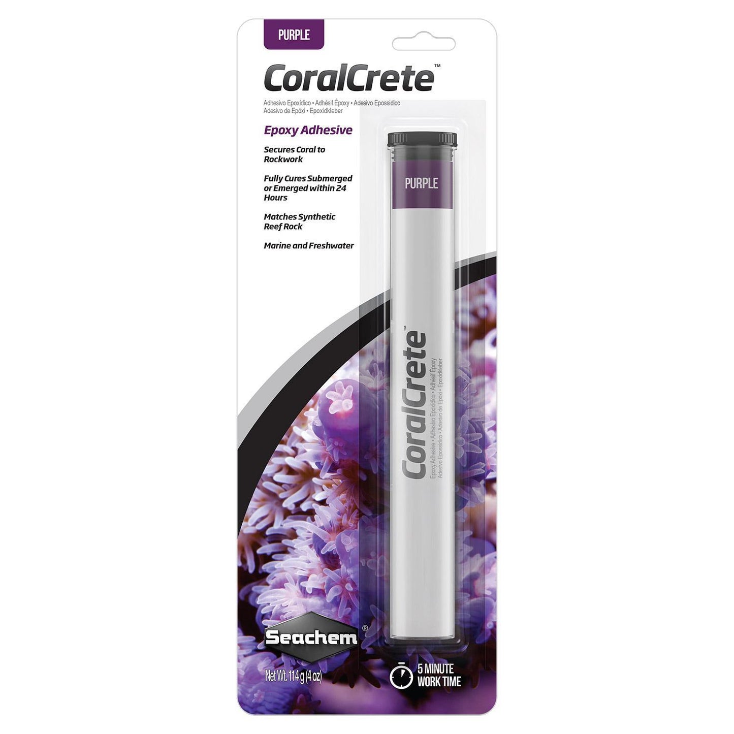 SEACHEM CoralCrete Epoxy Adhesive - Purple - 114 g
