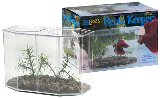 Lee's Betta Keeper with Lid, Gravel, and Plant Clear 60oz