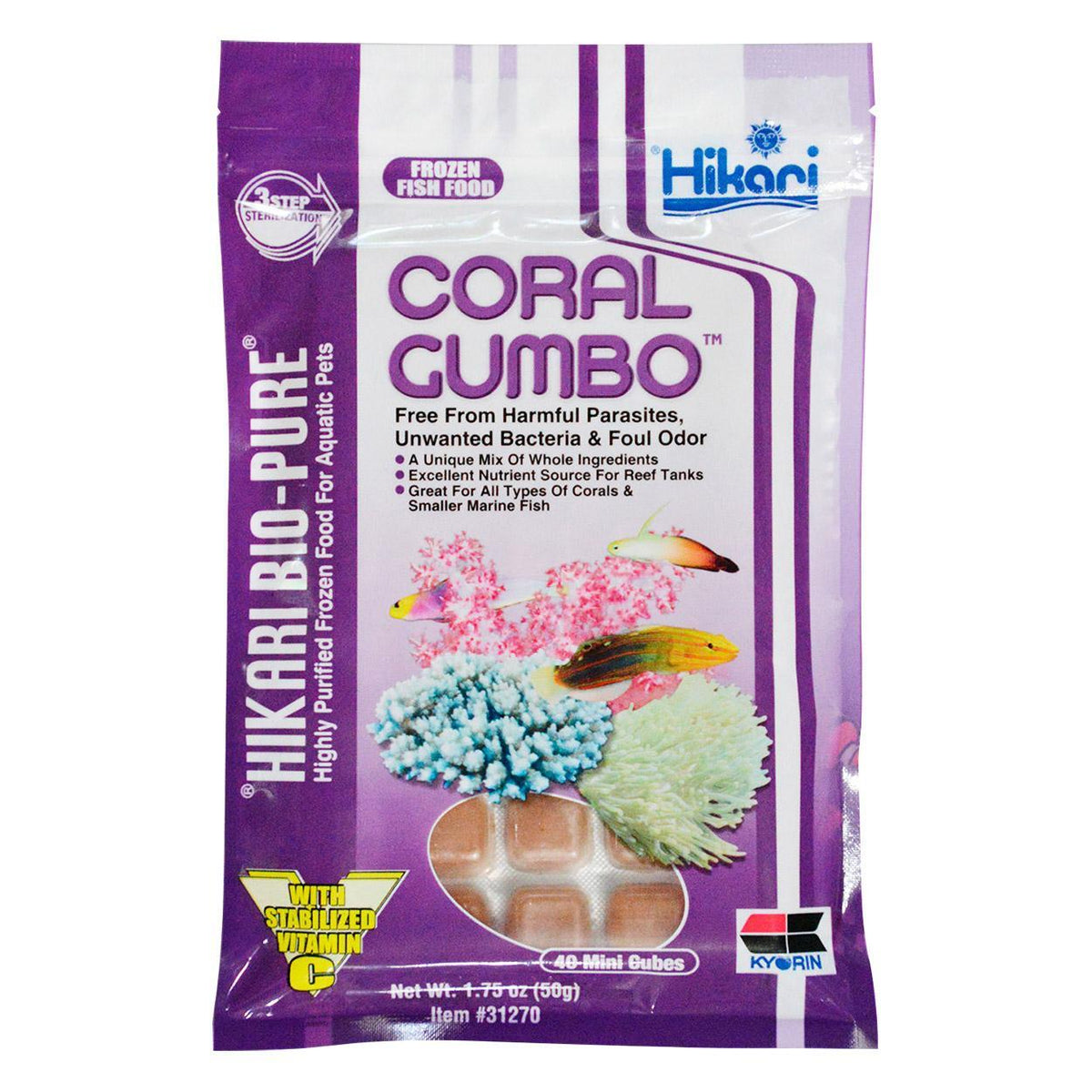 Hikari Bio-Pure Frozen Coral Gumbo 1.75z Mini Cube Pack