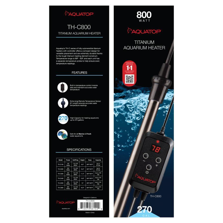Aquatop Titanium Heater w/ Controller 800 Watt