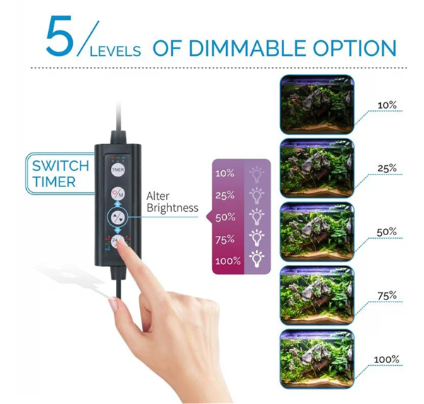 Hygger Nature Aquarium LED Light 24" 22W
